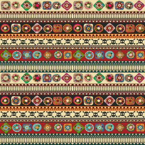 Bild-Nr: 9014894 Aztekische Bordüre mit floralen Elementen Erstellt von: patterndesigns-com