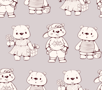 Bild-Nr: 9014932 Schicke Teddybären Erstellt von: patterndesigns-com