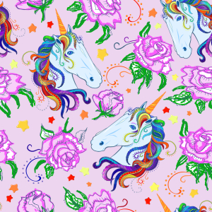 Bild-Nr: 9014975 Einhorn Und Rosen Erstellt von: patterndesigns-com