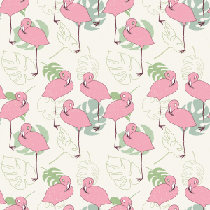 Bild-Nr: 9015206 Flamingos und tropische Blätter Erstellt von: patterndesigns-com