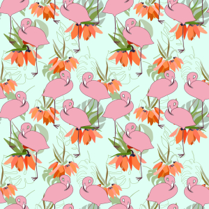 Bild-Nr: 9015209 Flamingos und tropische Pflanzen Erstellt von: patterndesigns-com