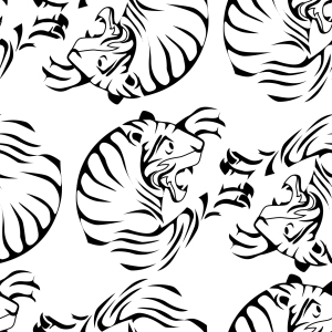 Bild-Nr: 9026022 Tiger Schwarz Weiss Erstellt von: patterndesigns-com