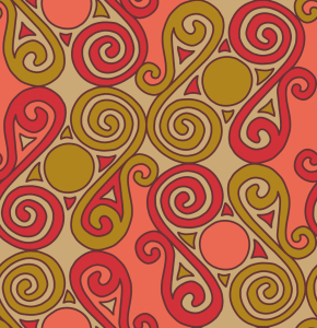 Bild-Nr: 9026095 Cucuteni Spiralen Orange Erstellt von: patterndesigns-com