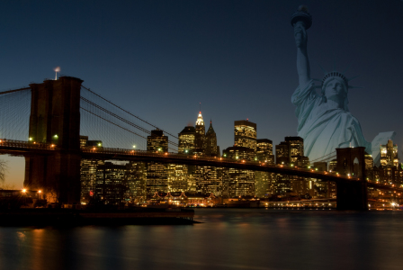 Bild-Nr: 9384926 Manhattan mit Freiheitsstatue Erstellt von: Thomas Ströhle