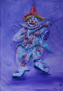 Bild-Nr: 9774410 clown mit geige (Original 70x100 acryl auf Leinwand) Erstellt von: Celloist