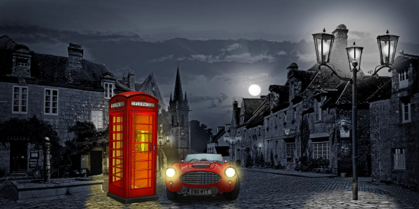 Bild-Nr: 10334243 BRITISH RED mit englischer Telefonzelle Erstellt von: Mausopardia