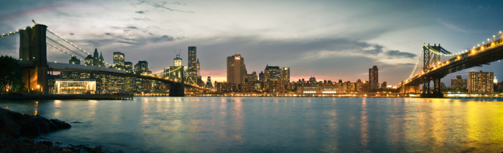Bild-Nr: 10357775 New York City - Brooklyn Bridge and Manhattan Bridge Panorama Erstellt von: Thomas Richter