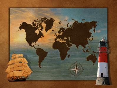 Bild-Nr: 10377855 Around the world die maritime Weltkarte Erstellt von: Mausopardia