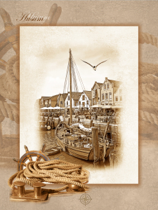 Bild-Nr: 10437665 Hafen Husum Collage im Nostalgie Style Erstellt von: Mausopardia