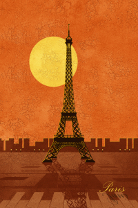 Bild-Nr: 10486342 Eiffelturm Paris plakativ orange Erstellt von: Mausopardia