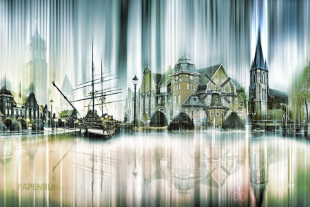 Bild-Nr: 10590221 Papenburg Skyline Abstrakte Collage Erstellt von: Galerie-Fotoeffekt