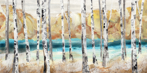 Bild-Nr: 10619617 Water Color Trees With Yellow Trees In Back Erstellt von: CASA-FINE-ARTS