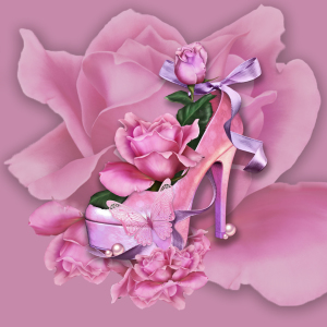 Bild-Nr: 10625312 Pinker Schuh mit Rosen Erstellt von: Maike Straßburg