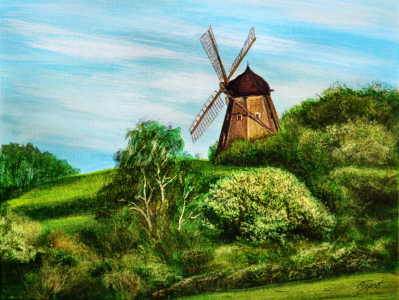 Bild-Nr: 10905857 Landschaft mit Windmühle - Landscape with windmill Erstellt von: Gint Skuburs