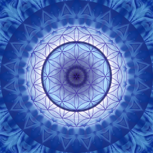 Bild-Nr: 10937269 Mandala Blume des Lebens blau Erstellt von: Christine Bässler