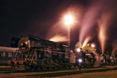 Bild-Nr: 10967754 Dampflokomotive bei Nacht IV. Erstellt von: martend