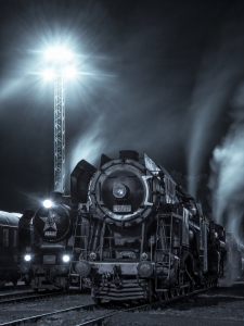 Bild-Nr: 10967766 Dampflokomotive bei Nacht V. Erstellt von: martend