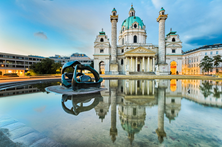 Bild-Nr: 11064663 Karlskirche in Wien bei Sonnenaufgang Erstellt von: Mapics