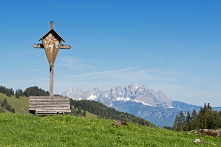 Bild-Nr: 11221124 Wegkreuz mit Kaisergebirge Erstellt von: EderHans