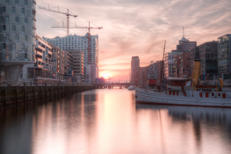 Bild-Nr: 11330301 Sonnenuntergang Hafencity Hamburg Erstellt von: stebe-Fotografie