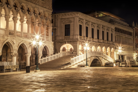 Bild-Nr: 11353774 VENEDIG Riva degli Schiavoni bei Nacht Erstellt von: Melanie Viola