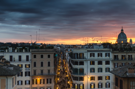 Bild-Nr: 11477837 Sonnenuntergang über Rom von der spanischen Treppe aus gesehen Erstellt von: ElPollo