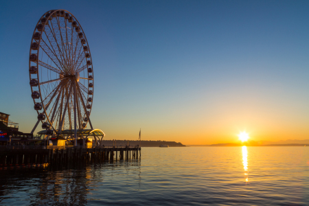 Bild-Nr: 11479332 Seattle Great Wheel at sunset Erstellt von: TomKli