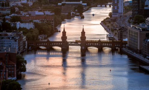 Bild-Nr: 11516693 Berlin - Oberbaumbrücke im Abendlicht Erstellt von: Jean Claude Castor