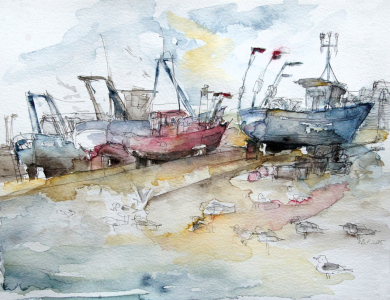 Bild-Nr: 11551710 Fischerboote am Strand in Hastings Erstellt von: Barbara Pommerenke