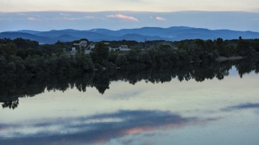 Bild-Nr: 11554146 abendlicher Blick über den Rhein,  F -> D Erstellt von: isitasitis