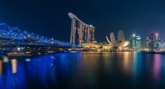 Bild-Nr: 11555238 Singapur - Marina Bay Skyline Panorama bei Nacht Erstellt von: Jean Claude Castor