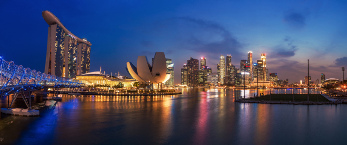 Bild-Nr: 11555254 Singapur - Marina Bay Skyline Panorama zur blauen Stunde Erstellt von: Jean Claude Castor