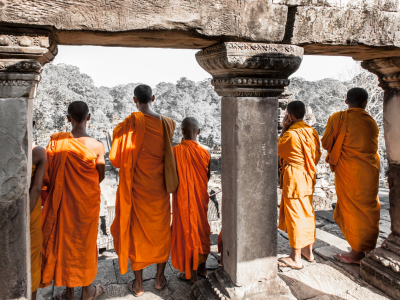 Bild-Nr: 11641338 Mönche in Angkor Erstellt von: Sebastian Rost