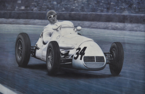 Bild-Nr: 11674776 Oldtimer Gemälde Autorennen Motorsport Rennszene retro Erstellt von: artefacti