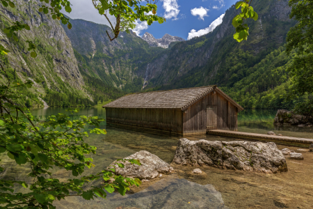 Bild-Nr: 11800090 Obersee Berchtesgaden Berge Bootshaus See Erstellt von: Thomas Herzog