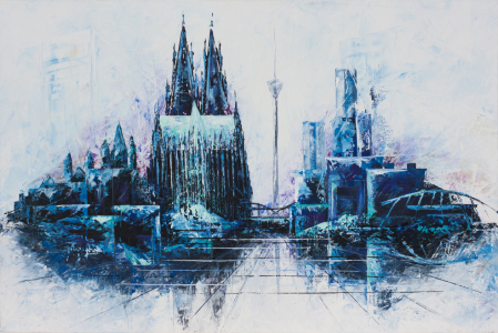 Bild-Nr: 11807526 Kölner Dom Skyline blau Erstellt von: Renate Berghaus