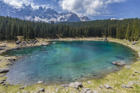 Bild-Nr: 11829803 KARERSEE mit Latemargebirge und Rosengarten Erstellt von: Melanie Viola