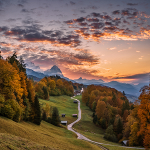 Bild-Nr: 11850169 Sonnenuntergang mit Zugspitzblick Erstellt von: Achim Thomae