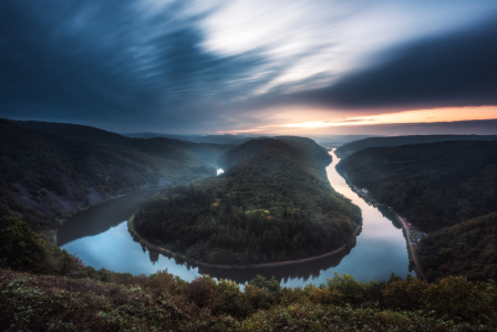 Bild-Nr: 11853522 Mettlach Orscholz - Saarschleife zum Sonnenaufgang Erstellt von: Jean Claude Castor