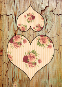 Bild-Nr: 11873506 Zwei Herzen mit Rosen im shabby chic style Erstellt von: DagmarMarina