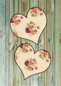 Bild-Nr: 11873507 Zwei Herzen mit Rosenmotiv im shabby chic style Erstellt von: DagmarMarina