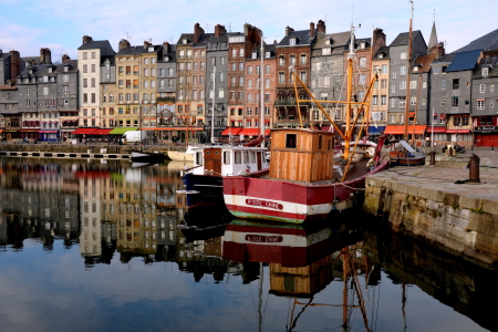 Bild-Nr: 11884389  Boote im Hafen von Honfleur Frankreich Erstellt von: I. Heuer