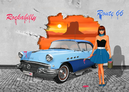 Bild-Nr: 11901756 Street Art Rockabilly Route 66 Erstellt von: Mausopardia