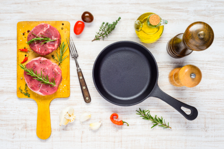 Bild-Nr: 11904767 Fleisch und Bratpfanne Erstellt von: xfotostudio