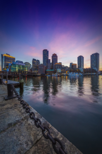 Bild-Nr: 11926318 BOSTON Fan Pier Park - Skyline zum Sonnenuntergang Erstellt von: Melanie Viola