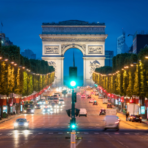 Bild-Nr: 11931431 Arc de Triomphe und Champs Elysees bei Nacht Erstellt von: eyetronic