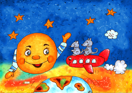Bild-Nr: 11934903 Kinderzimmerbild Zum Mond fliegen Erstellt von: ManuelaHaeckel