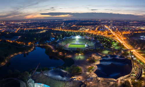 Bild-Nr: 11950153 Panorama vom Olympiapark in München von oben Erstellt von: Asvolas