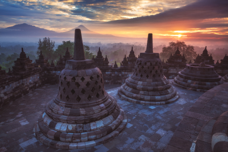 Bild-Nr: 11964710 Indonesien - Borobudur Sonnenaufgang Erstellt von: Jean Claude Castor