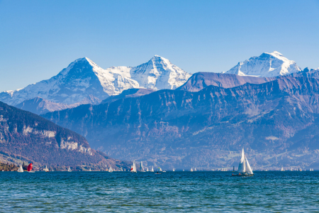 Bild-Nr: 11977124 Thunersee mit Eiger - Mönch - Jungfrau Erstellt von: dieterich